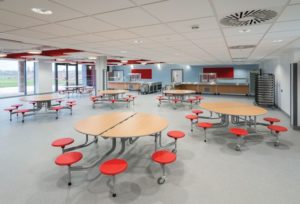 Sir Stanley Matthews School cafeteria with safety flooring